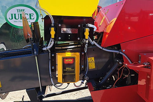 Dflow pump module on small inline baler